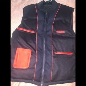 isaia men's mixed media down zip vest